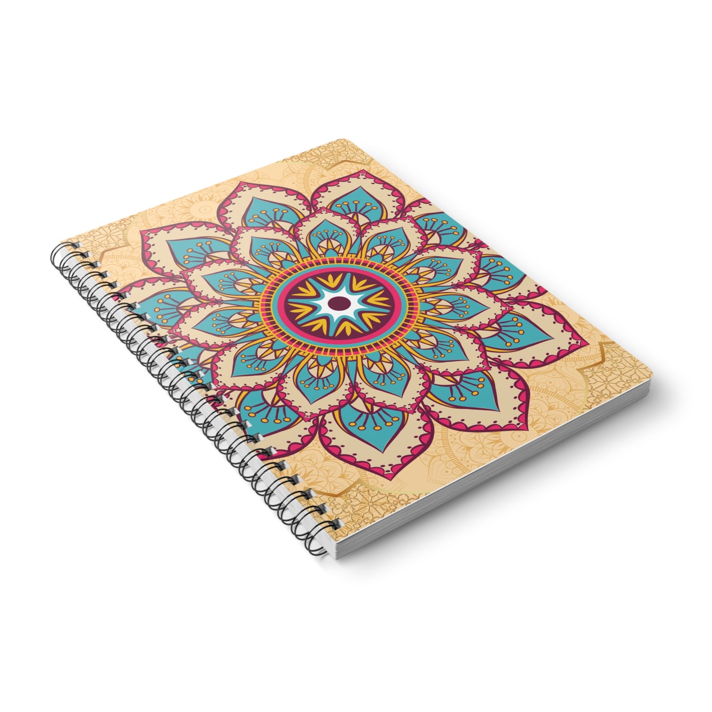 Tan and Gold Mandala🏵️🧿 - Spiral Softcover Notebook