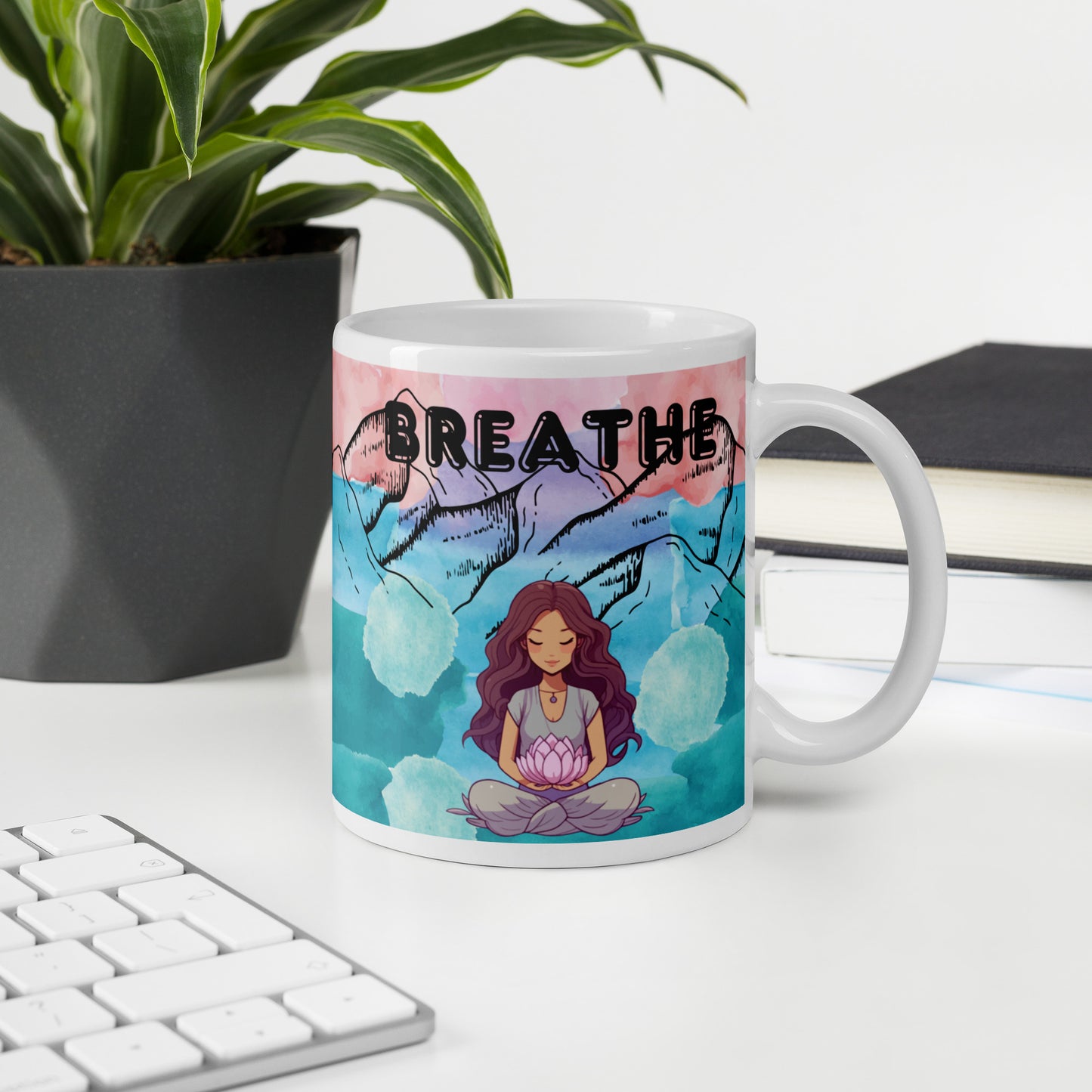 "Breathe" 🙏✨ - White Mug